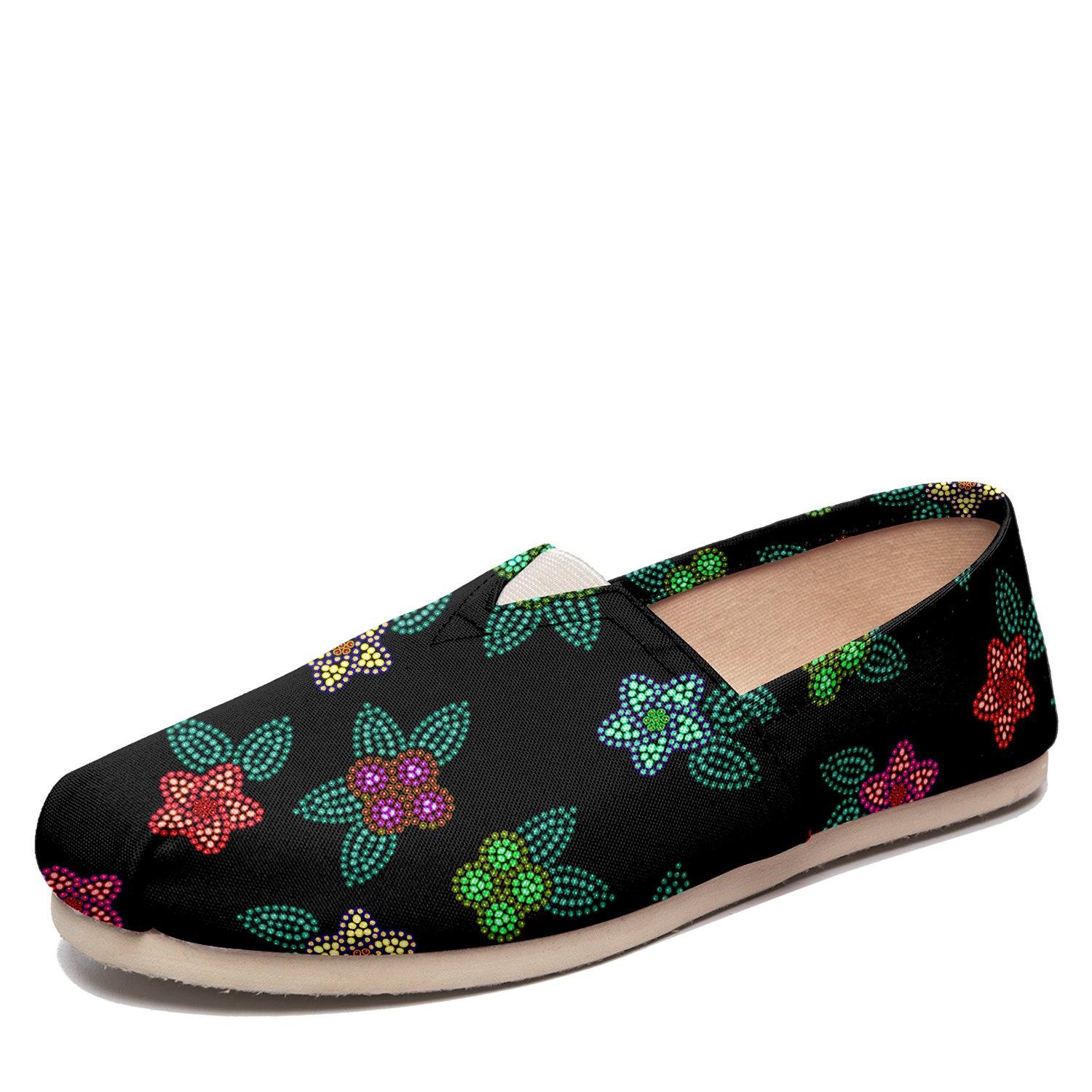 Berry Flowers Black Casual Unisex Slip On Shoe Herman