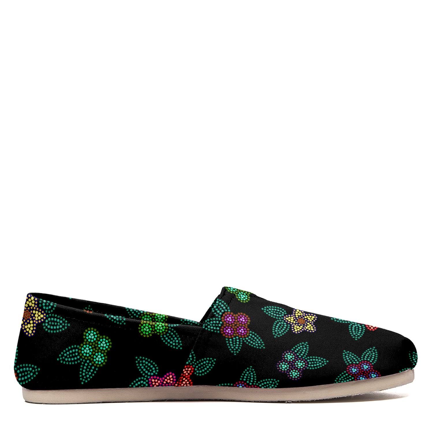 Berry Flowers Black Casual Unisex Slip On Shoe Herman