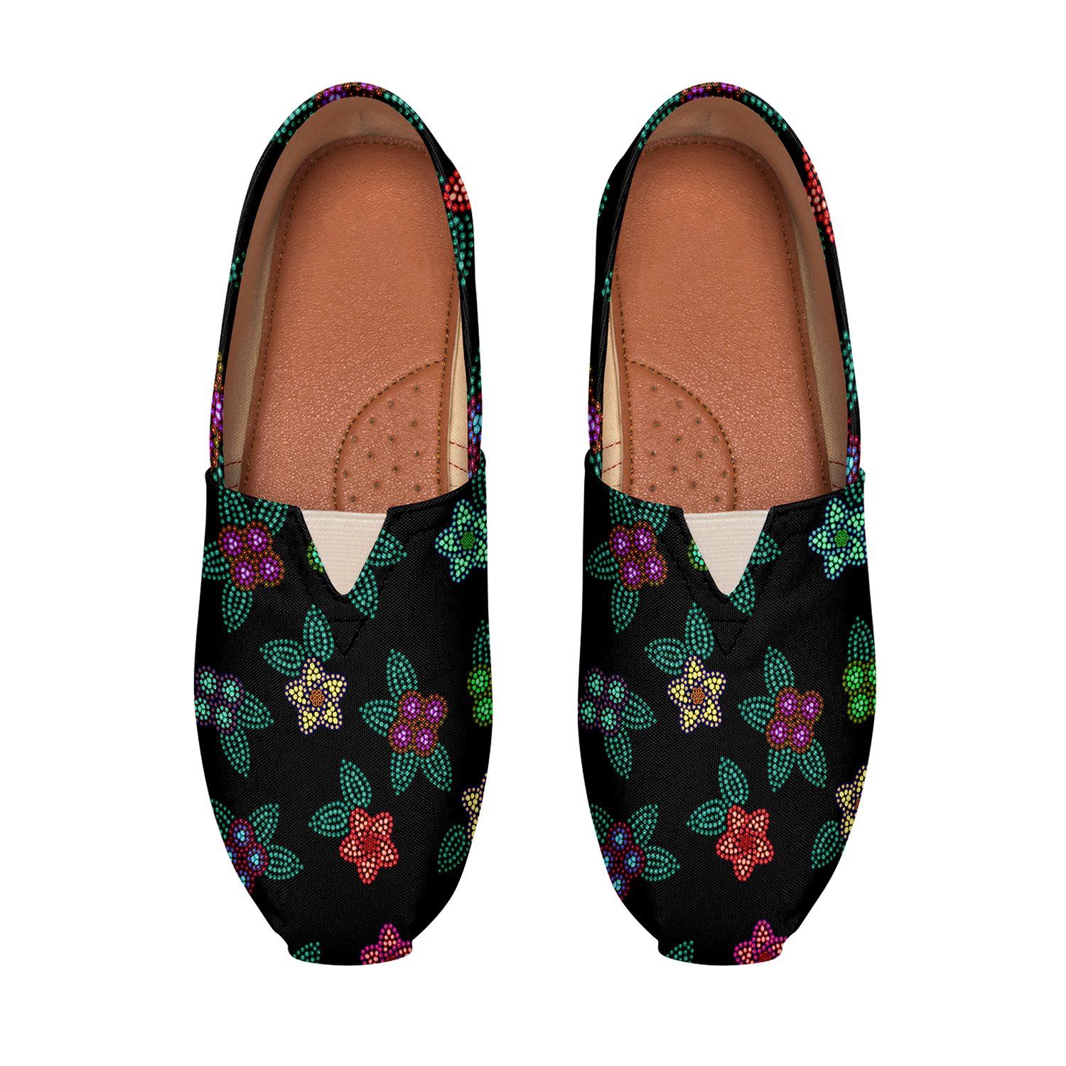 Berry Flowers Black Casual Unisex Slip On Shoe Herman