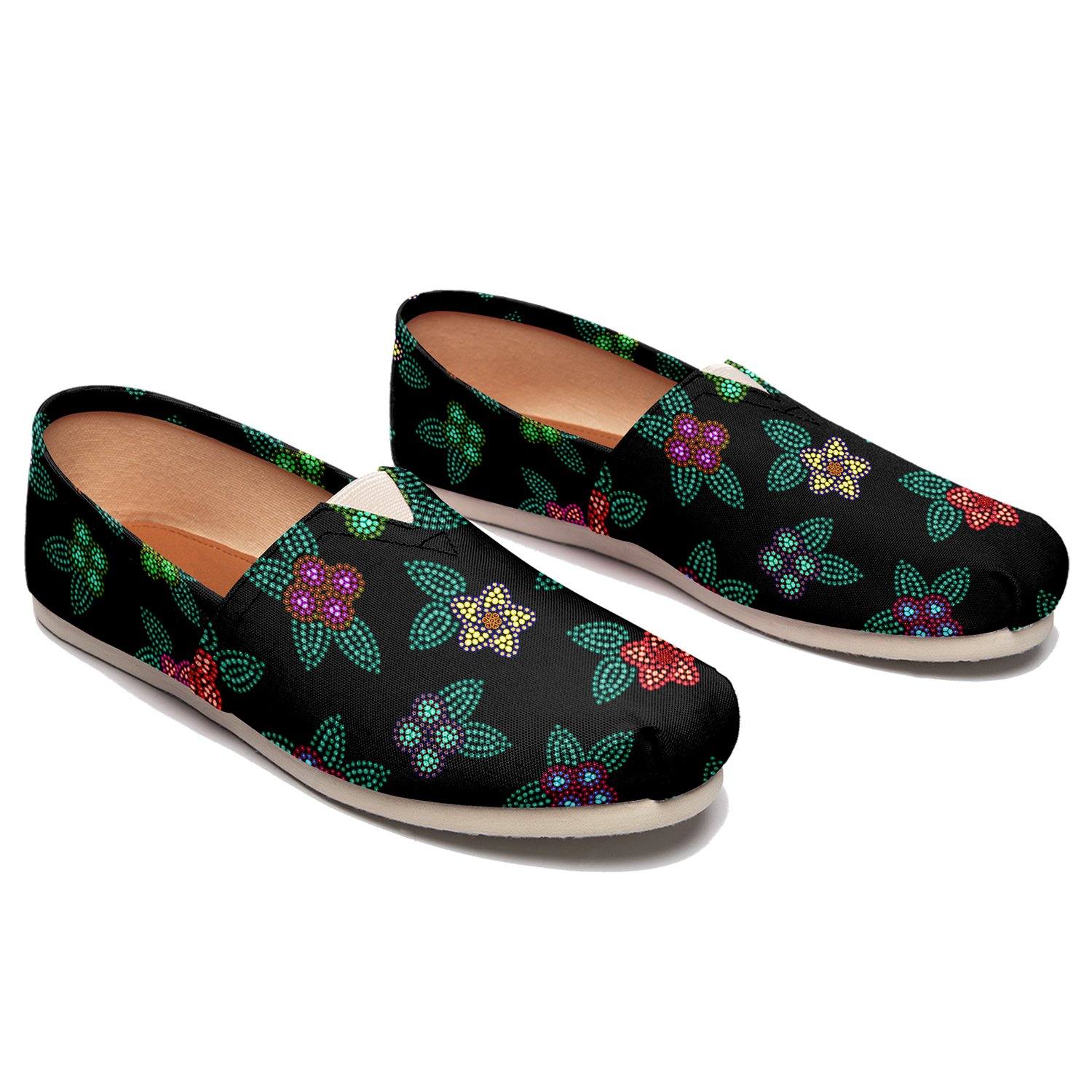 Berry Flowers Black Casual Unisex Slip On Shoe Herman