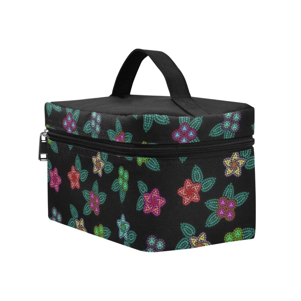Berry Flowers Black Cosmetic Bag/Large (Model 1658) Cosmetic Bag e-joyer