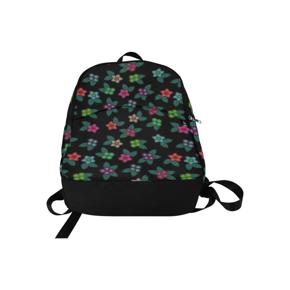 Berry Flowers Black Fabric Backpack for Adult (Model 1659) Casual Backpack for Adult (1659) e-joyer