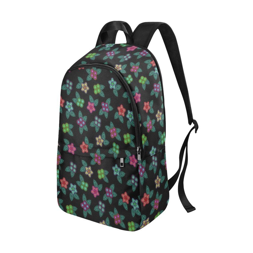 Berry Flowers Black Fabric Backpack for Adult (Model 1659) Casual Backpack for Adult (1659) e-joyer