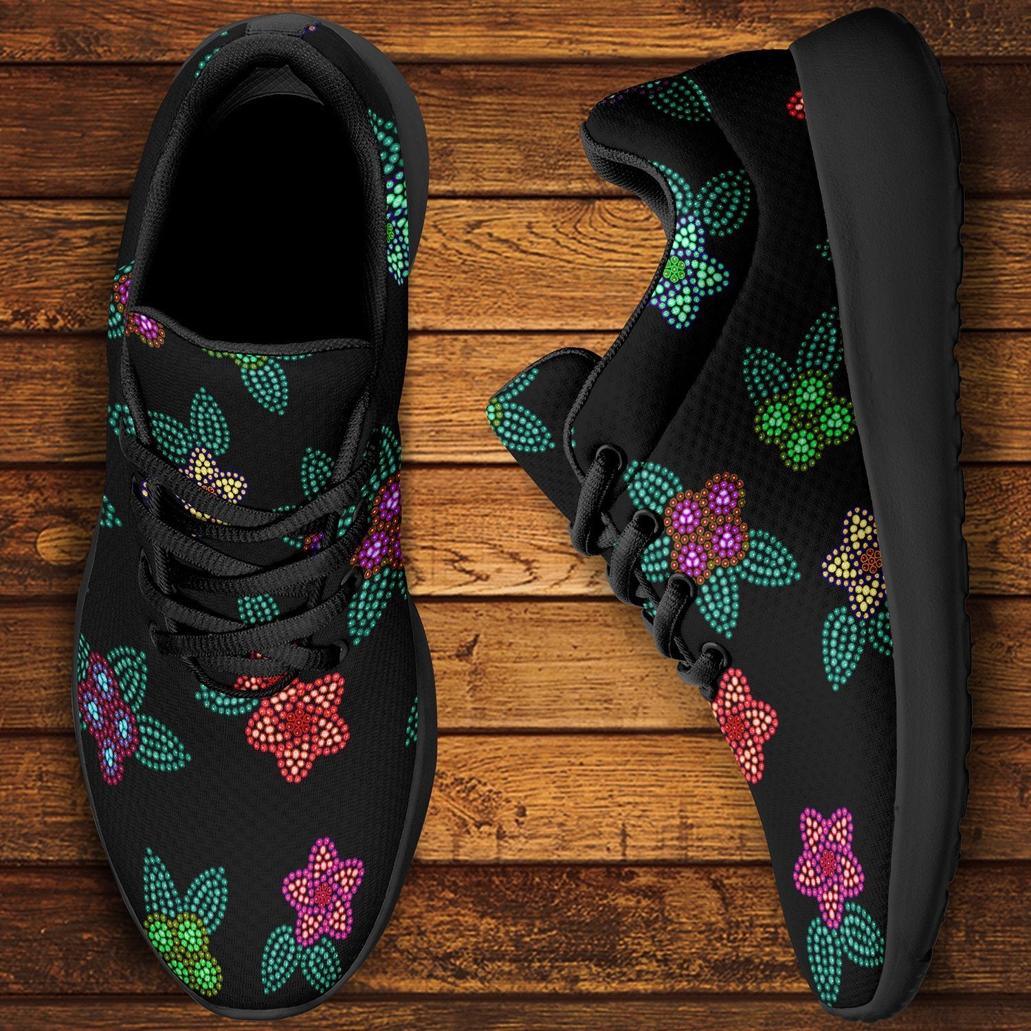 Berry Flowers Black Ikkaayi Sport Sneakers ikkaayi Herman