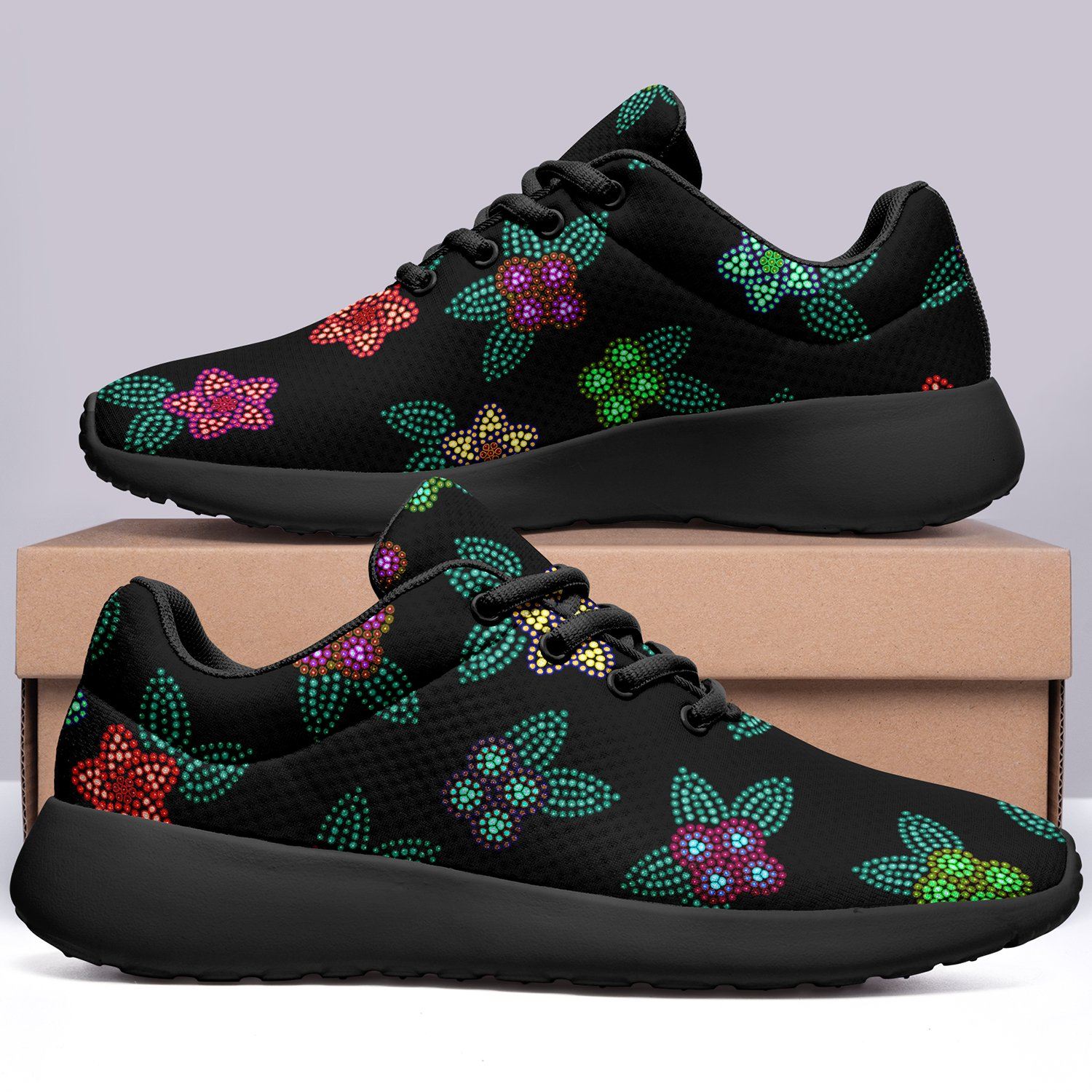 Berry Flowers Black Ikkaayi Sport Sneakers ikkaayi Herman