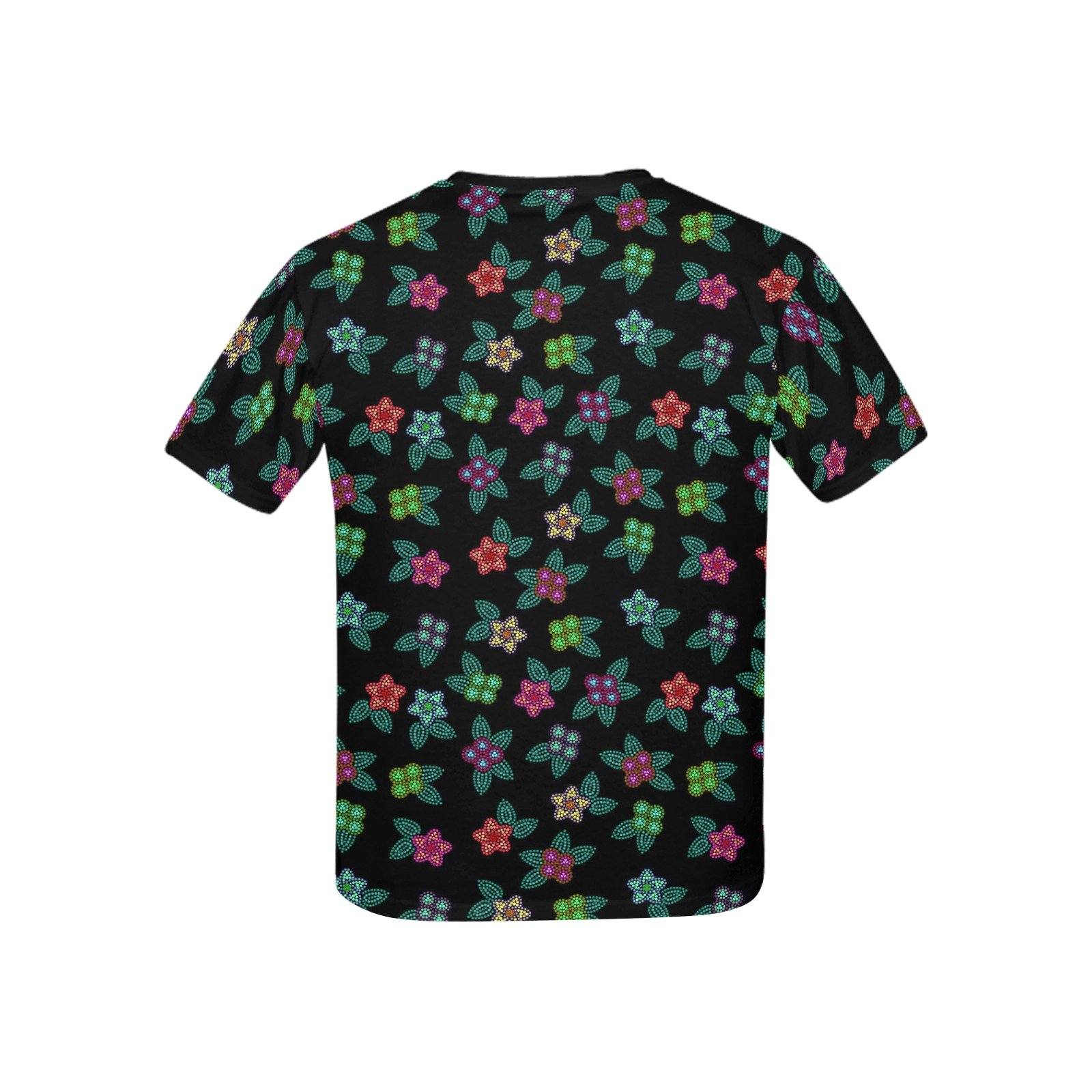 Berry Flowers Black Kids' All Over Print T-shirt (USA Size) (Model T40) All Over Print T-shirt for Kid (T40) e-joyer