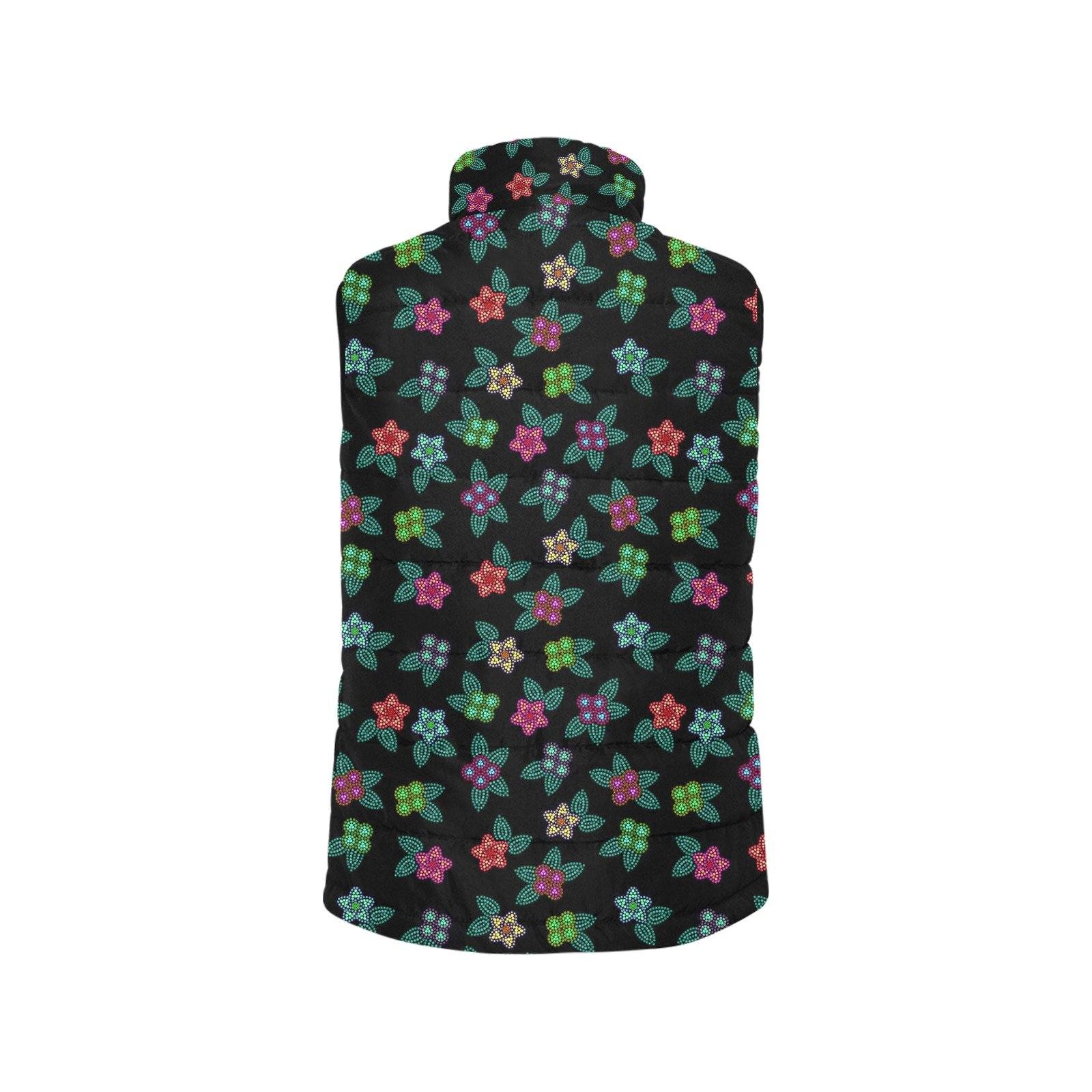 Berry Flowers Black Men's Padded Vest Jacket (Model H44) Men's Padded Vest Jacket (H44) e-joyer