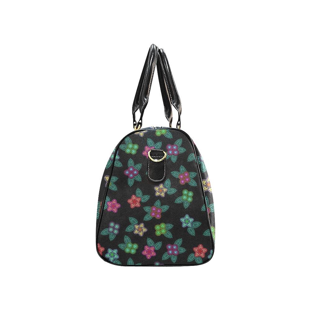 Berry Flowers Black New Waterproof Travel Bag/Small (Model 1639) bag e-joyer