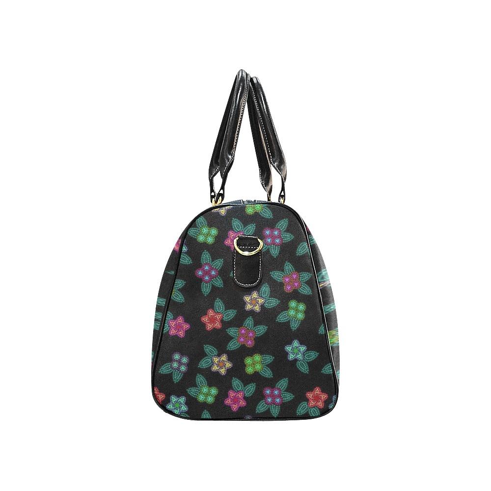 Berry Flowers Black New Waterproof Travel Bag/Small (Model 1639) bag e-joyer