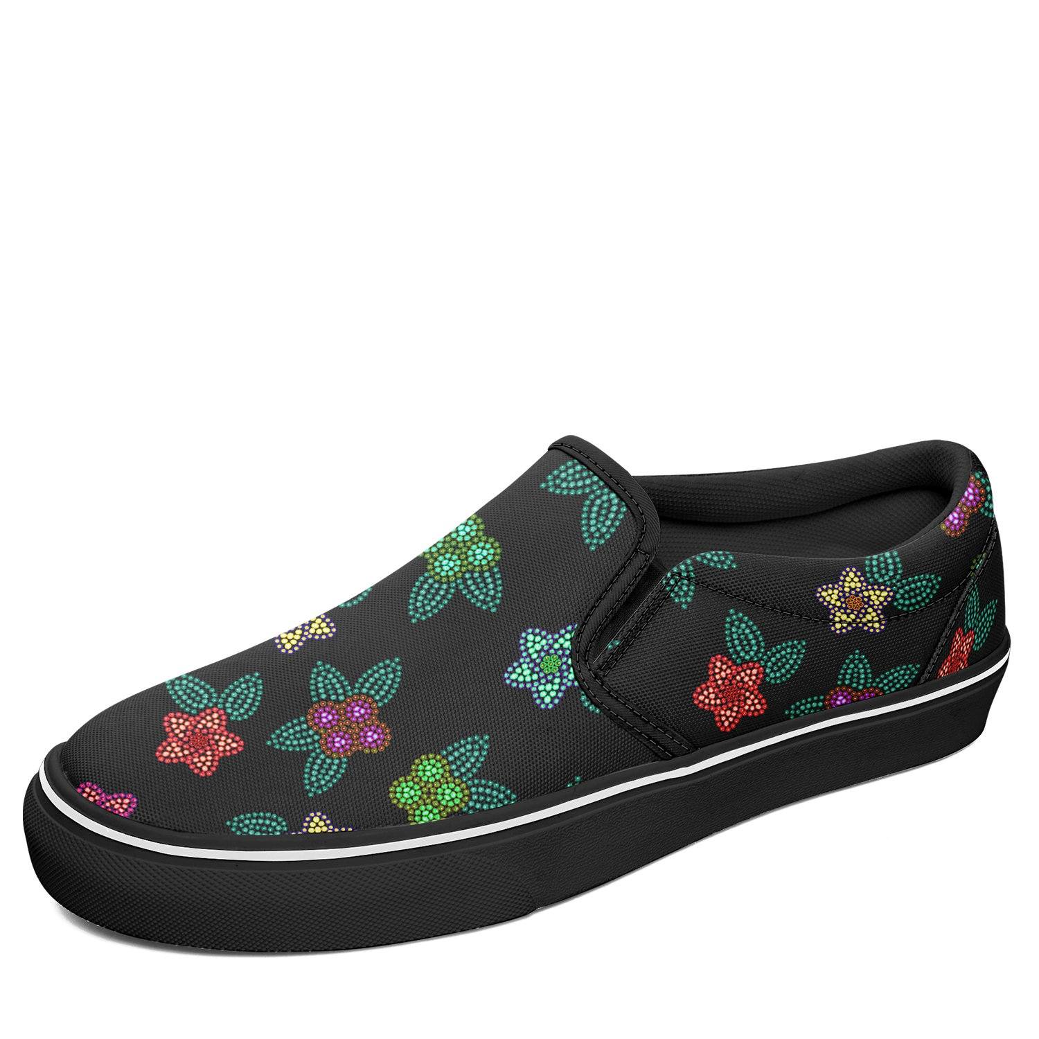 Berry Flowers Black Otoyimm Canvas Slip On Shoes otoyimm Herman