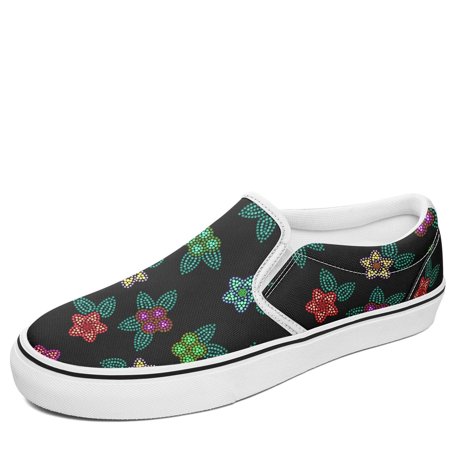 Berry Flowers Black Otoyimm Canvas Slip On Shoes otoyimm Herman