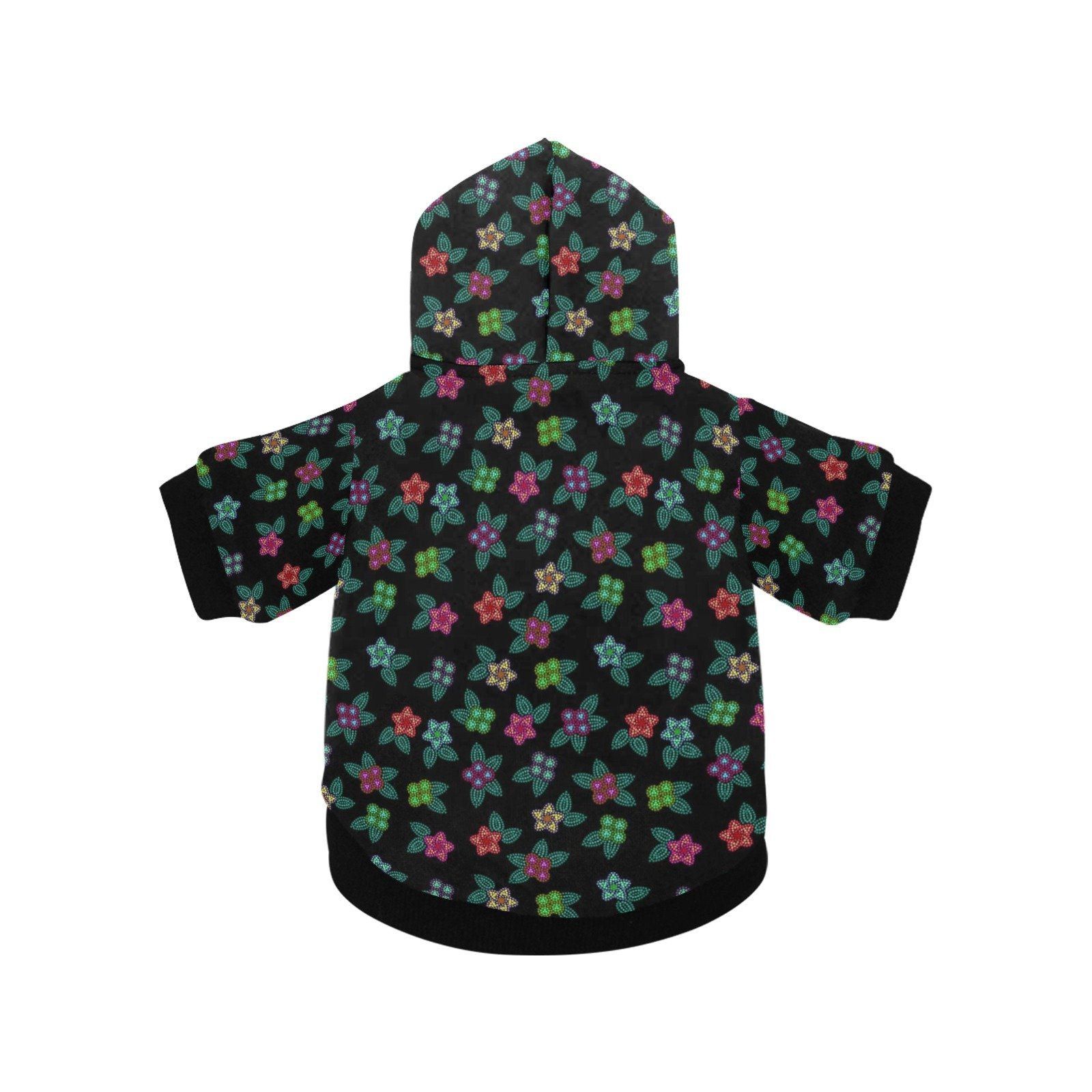 Berry Flowers Black Pet Dog Hoodie Pet Dog Hoodie e-joyer