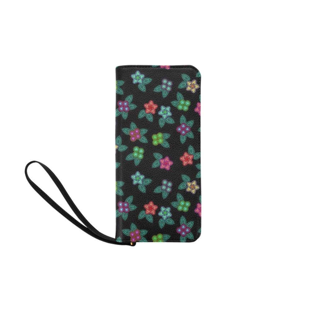 Berry Flowers Black Women's Clutch Purse (Model 1637) Women's Clutch Purse (1637) e-joyer