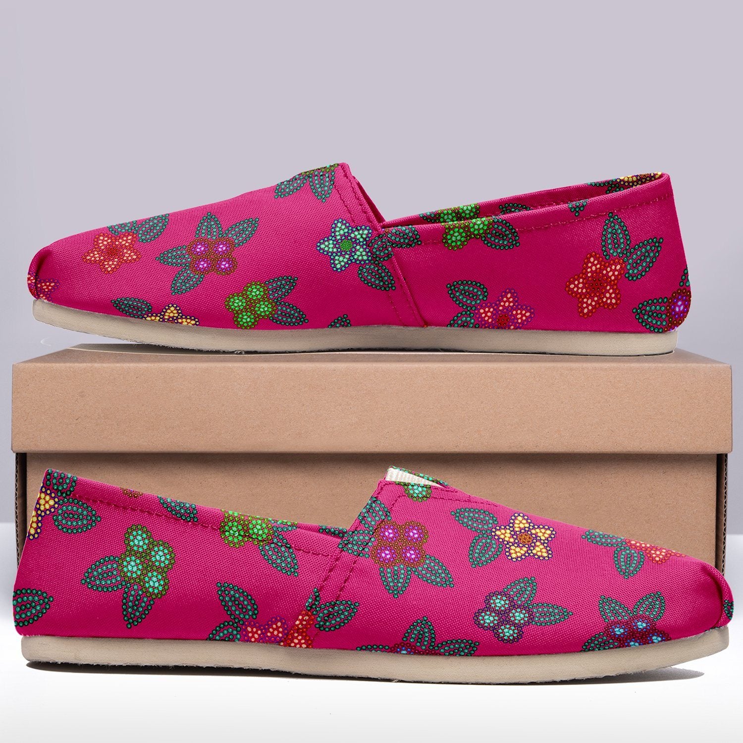 Berry Flowers Casual Unisex Slip On Shoe Herman