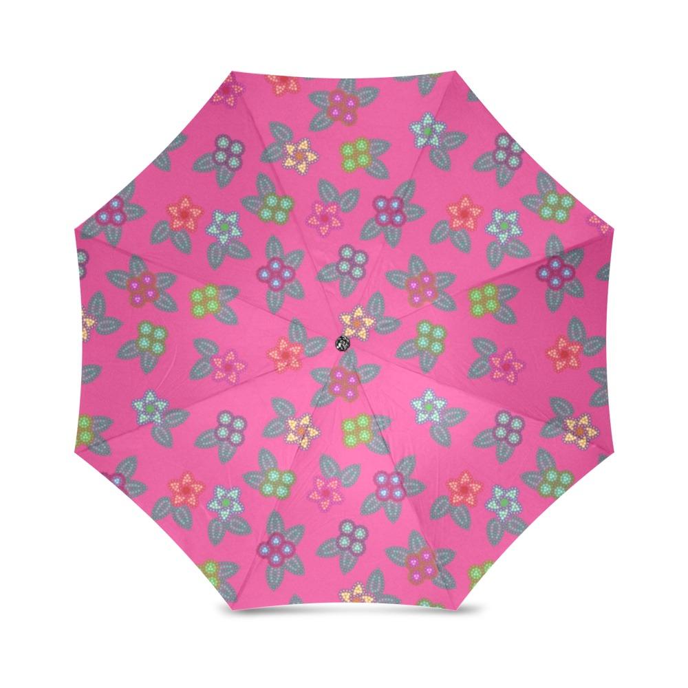 Berry Flowers Foldable Umbrella (Model U01) Foldable Umbrella e-joyer