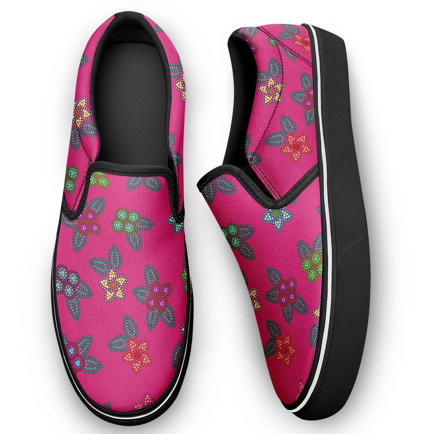 Berry Flowers Otoyimm Kid's Canvas Slip On Shoes otoyimm Herman