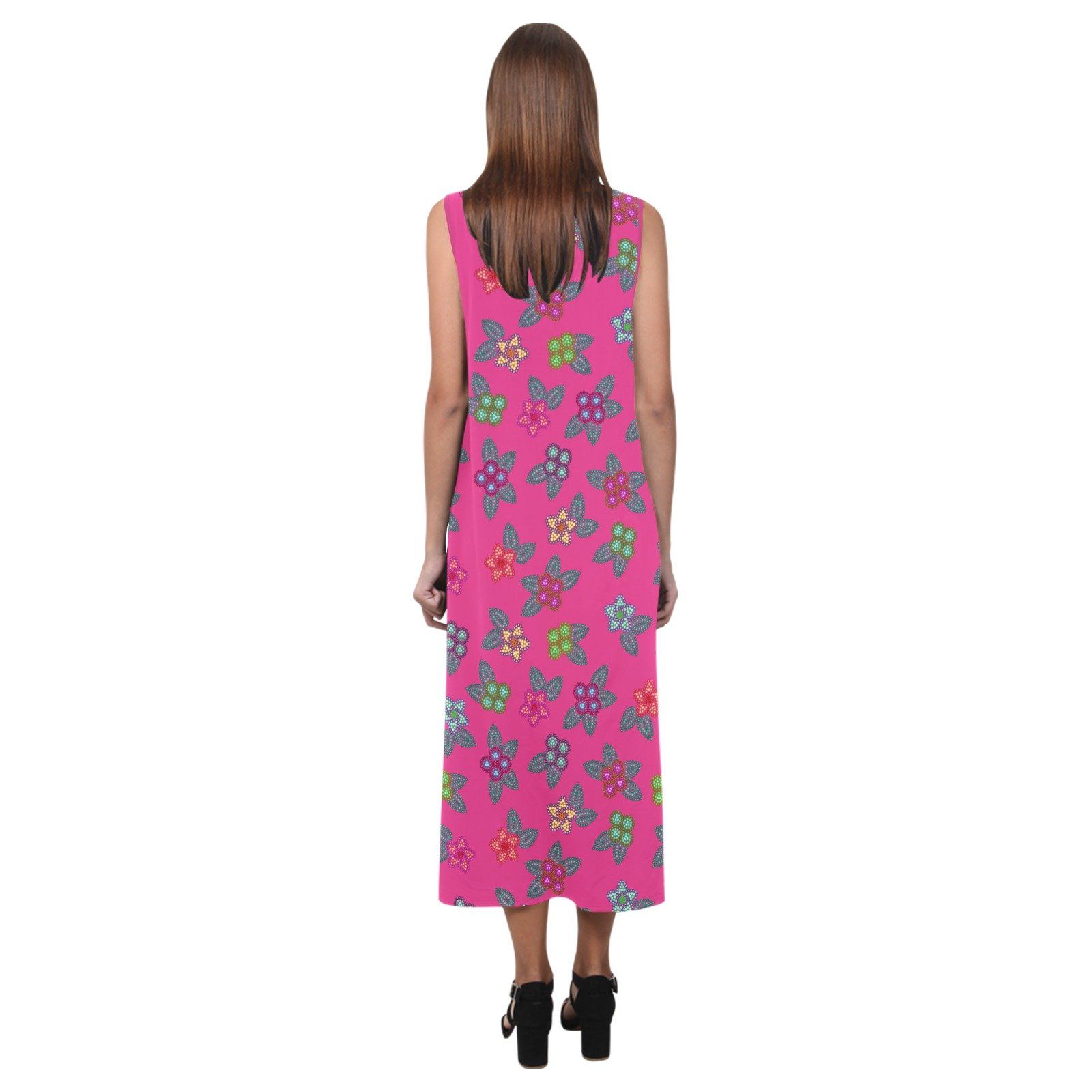 Berry Flowers Phaedra Sleeveless Open Fork Long Dress (Model D08) dress e-joyer