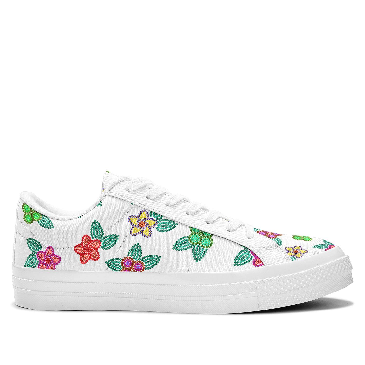 Berry Flowers White Aapisi Low Top Canvas Shoes White Sole aapisi Herman