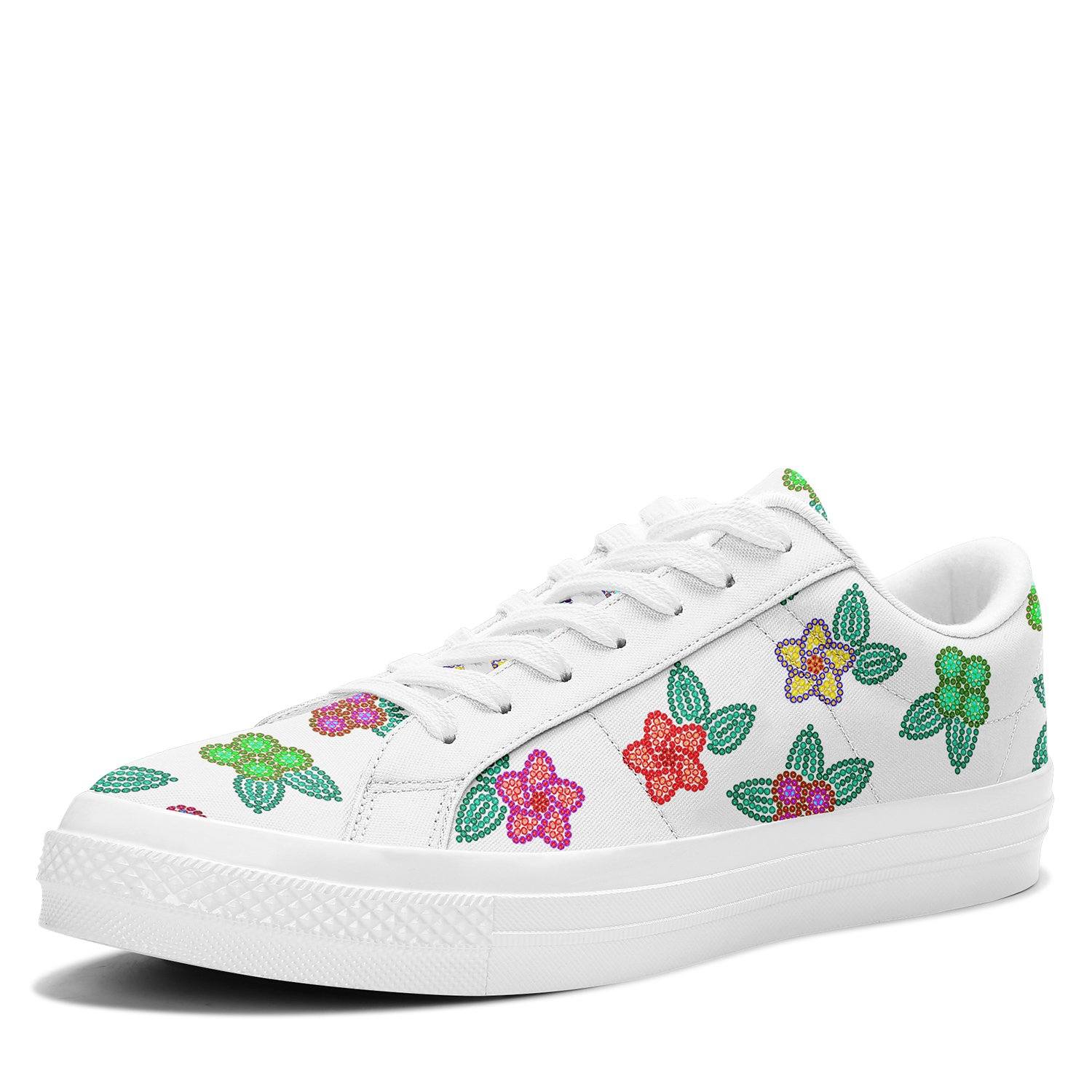 Berry Flowers White Aapisi Low Top Canvas Shoes White Sole aapisi Herman