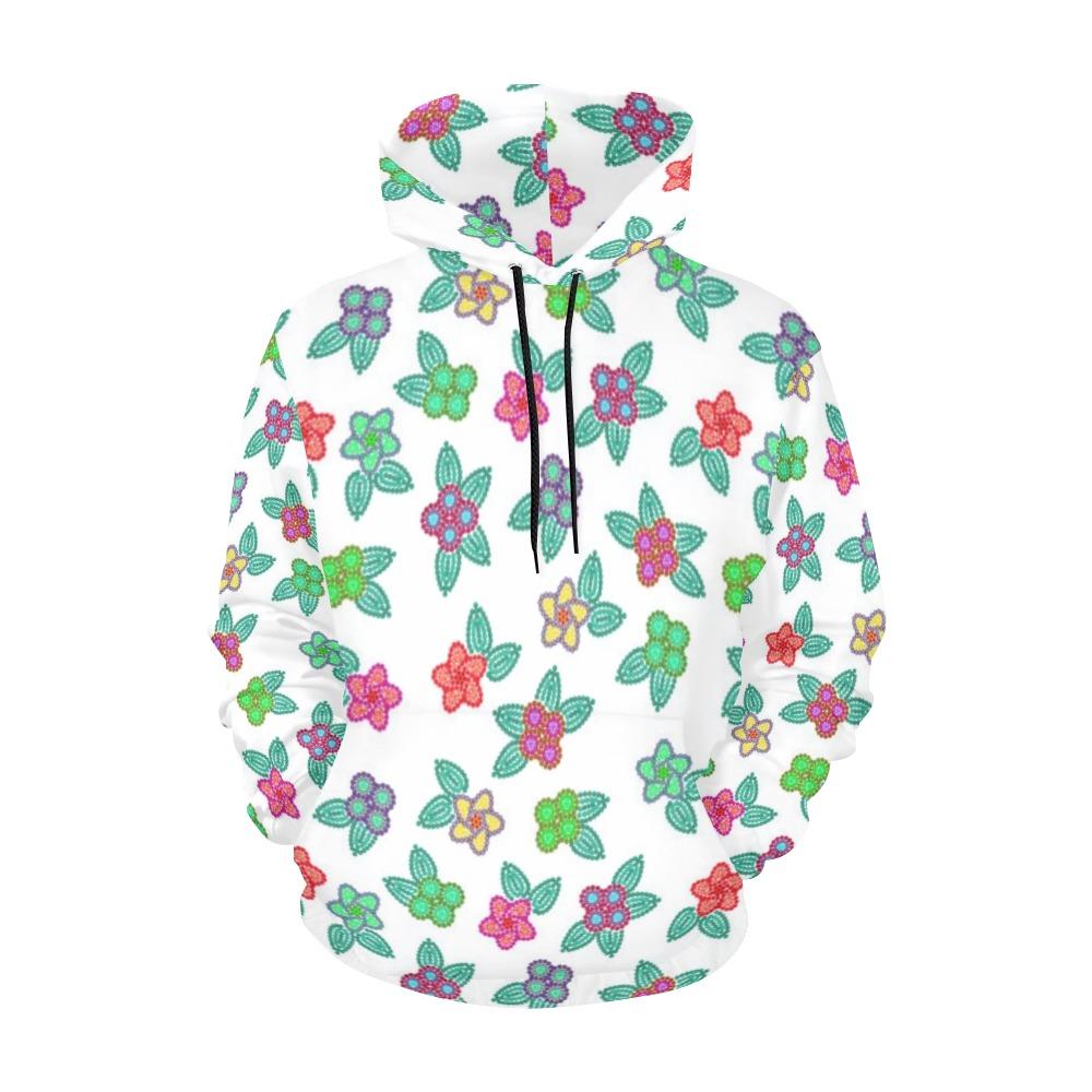 Berry Flowers White All Over Print Hoodie for Women (USA Size) (Model H13) All Over Print Hoodie for Women (H13) e-joyer