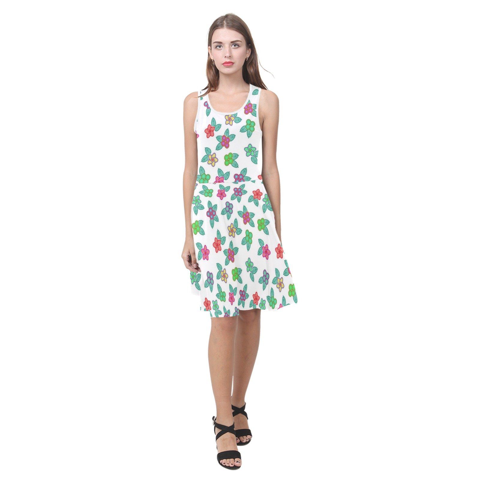 Berry Flowers White Atalanta Sundress (Model D04) Atalanta Sundress (D04) e-joyer