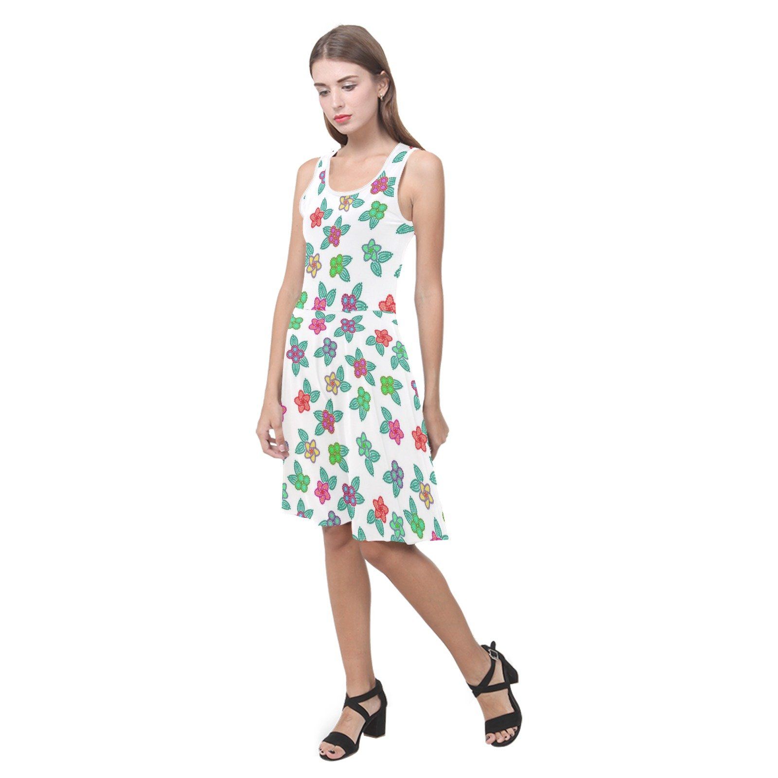 Berry Flowers White Atalanta Sundress (Model D04) Atalanta Sundress (D04) e-joyer