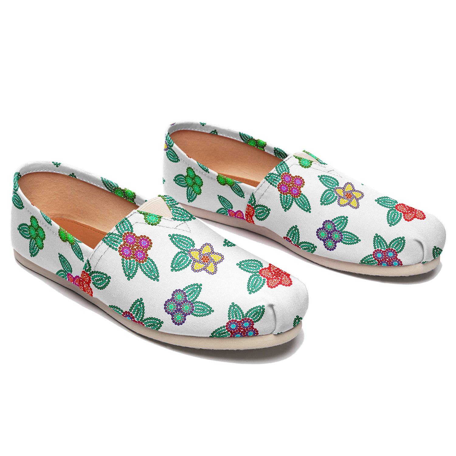 Berry Flowers White Casual Unisex Slip On Shoe Herman