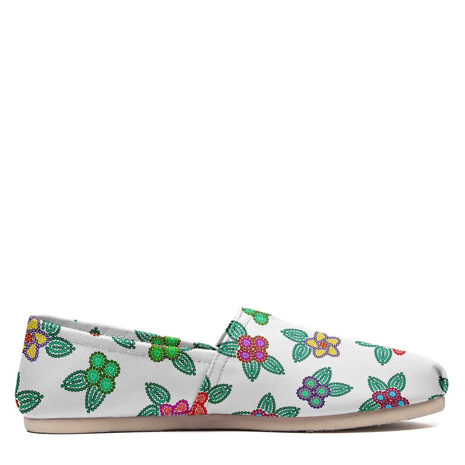 Berry Flowers White Casual Unisex Slip On Shoe Herman