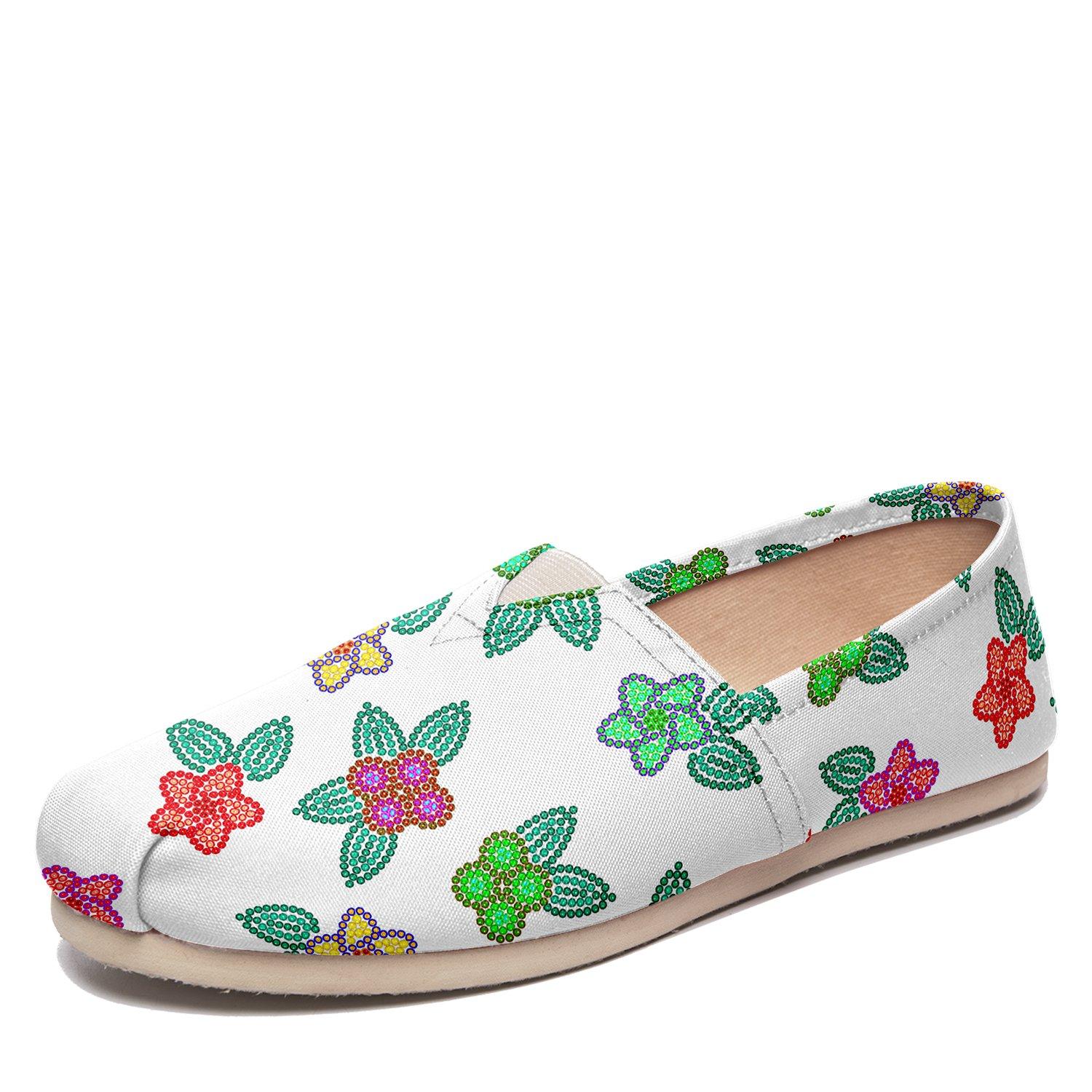 Berry Flowers White Casual Unisex Slip On Shoe Herman