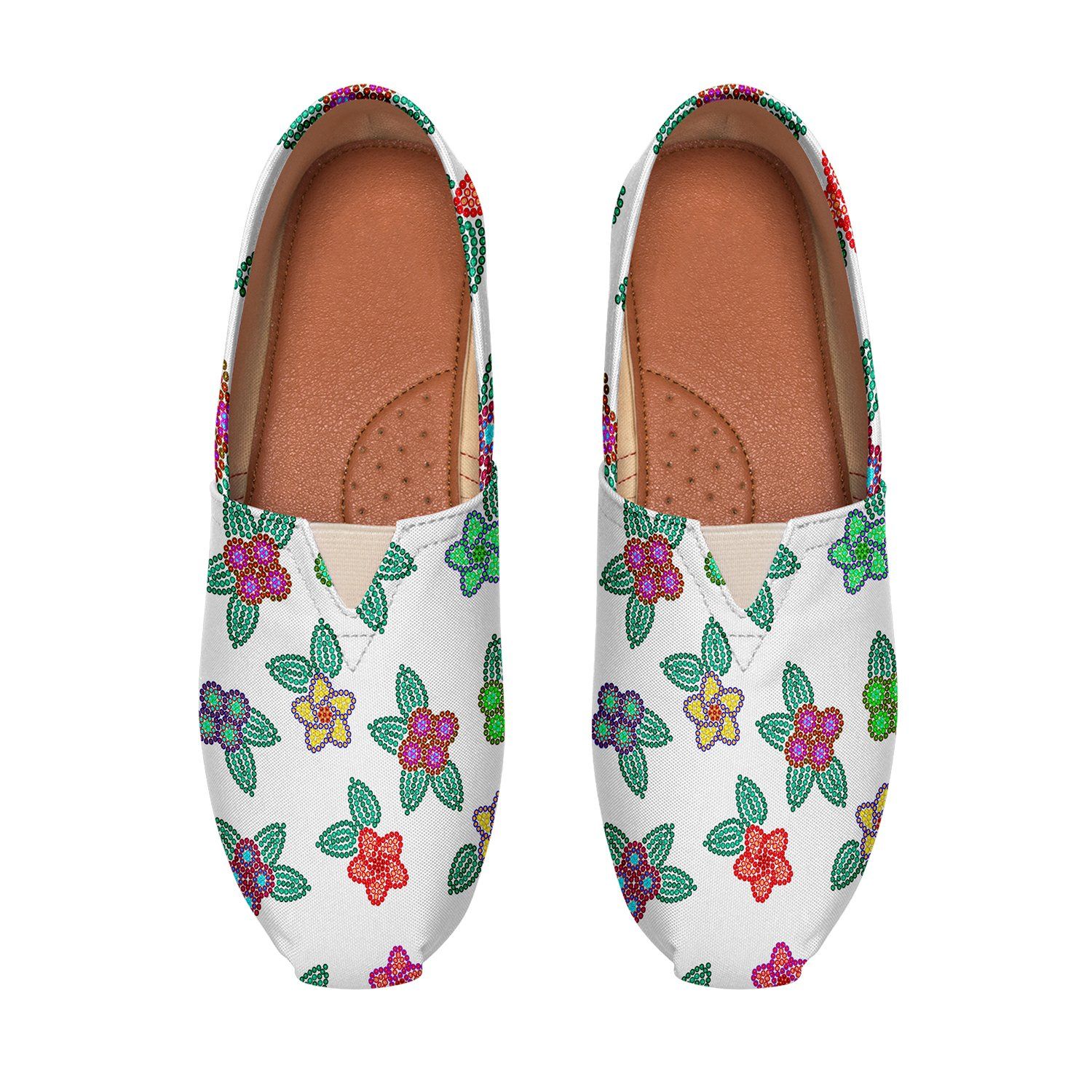 Berry Flowers White Casual Unisex Slip On Shoe Herman