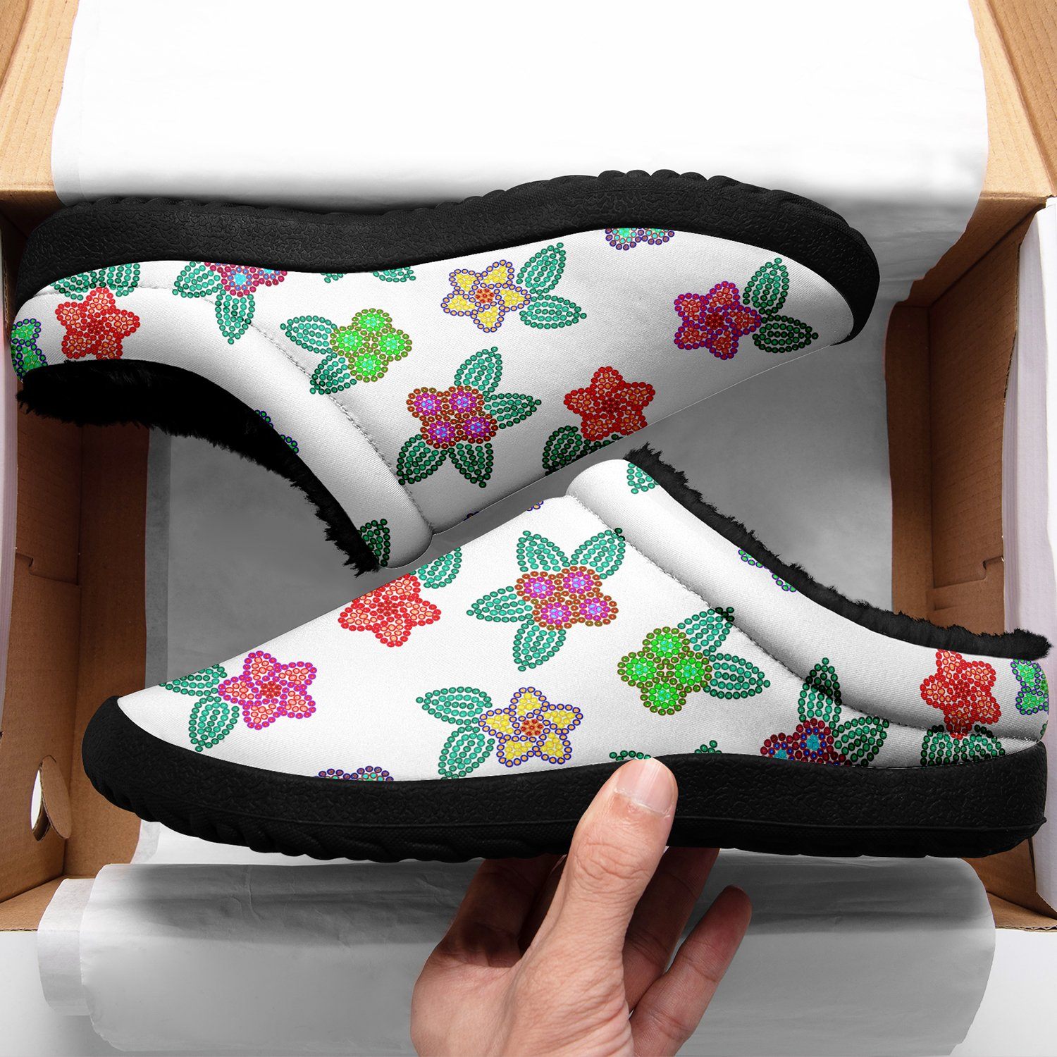 Berry Flowers White Ikinnii Indoor Slipper 49 Dzine