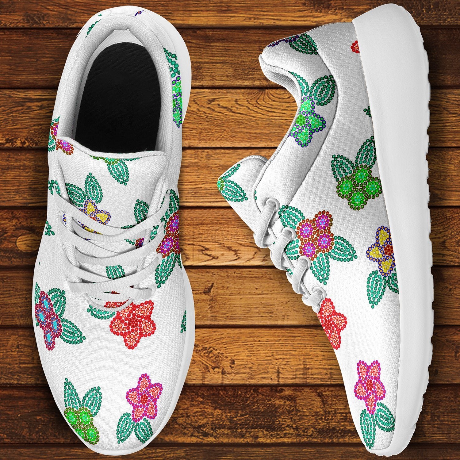 Berry Flowers White Ikkaayi Sport Sneakers ikkaayi Herman