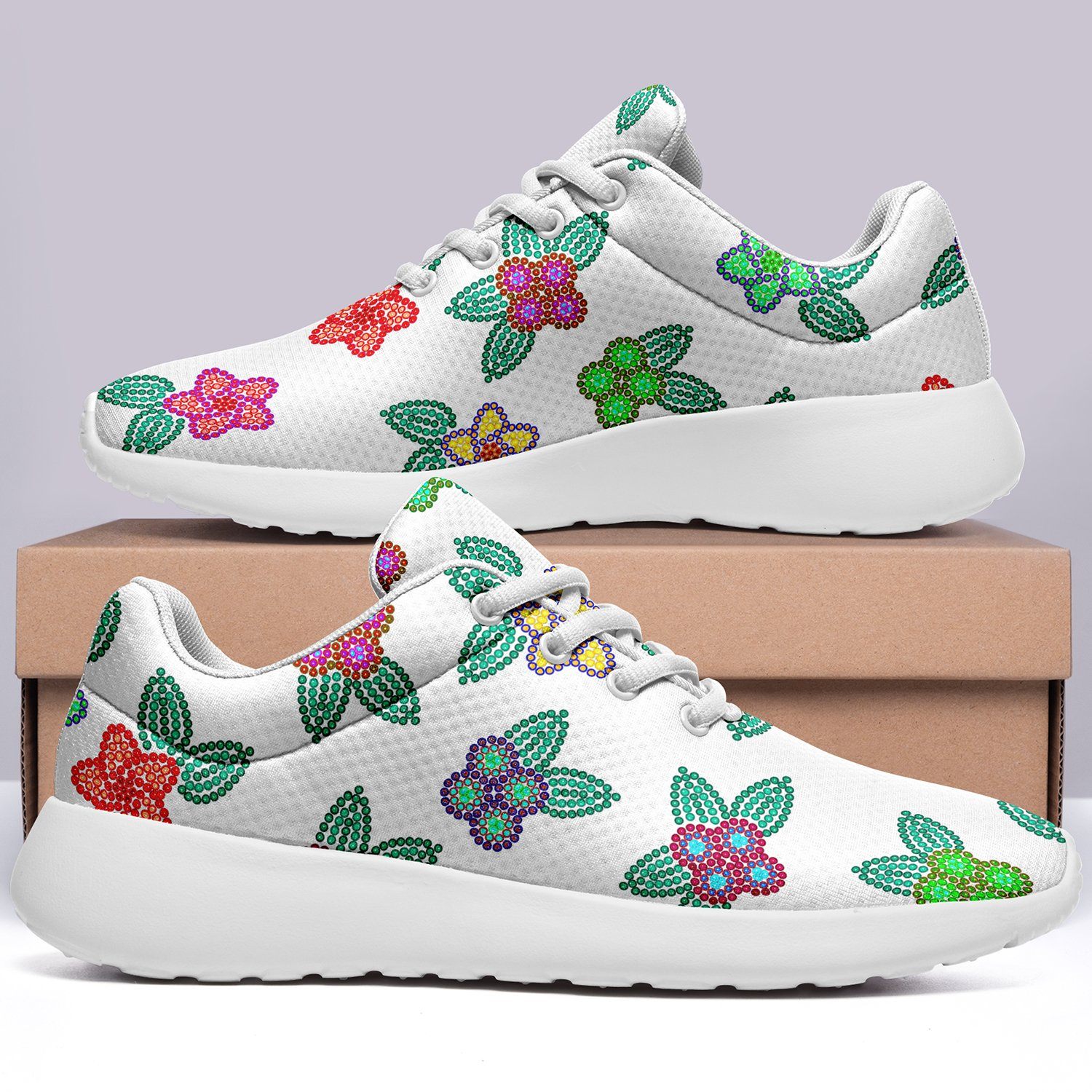 Berry Flowers White Ikkaayi Sport Sneakers ikkaayi Herman
