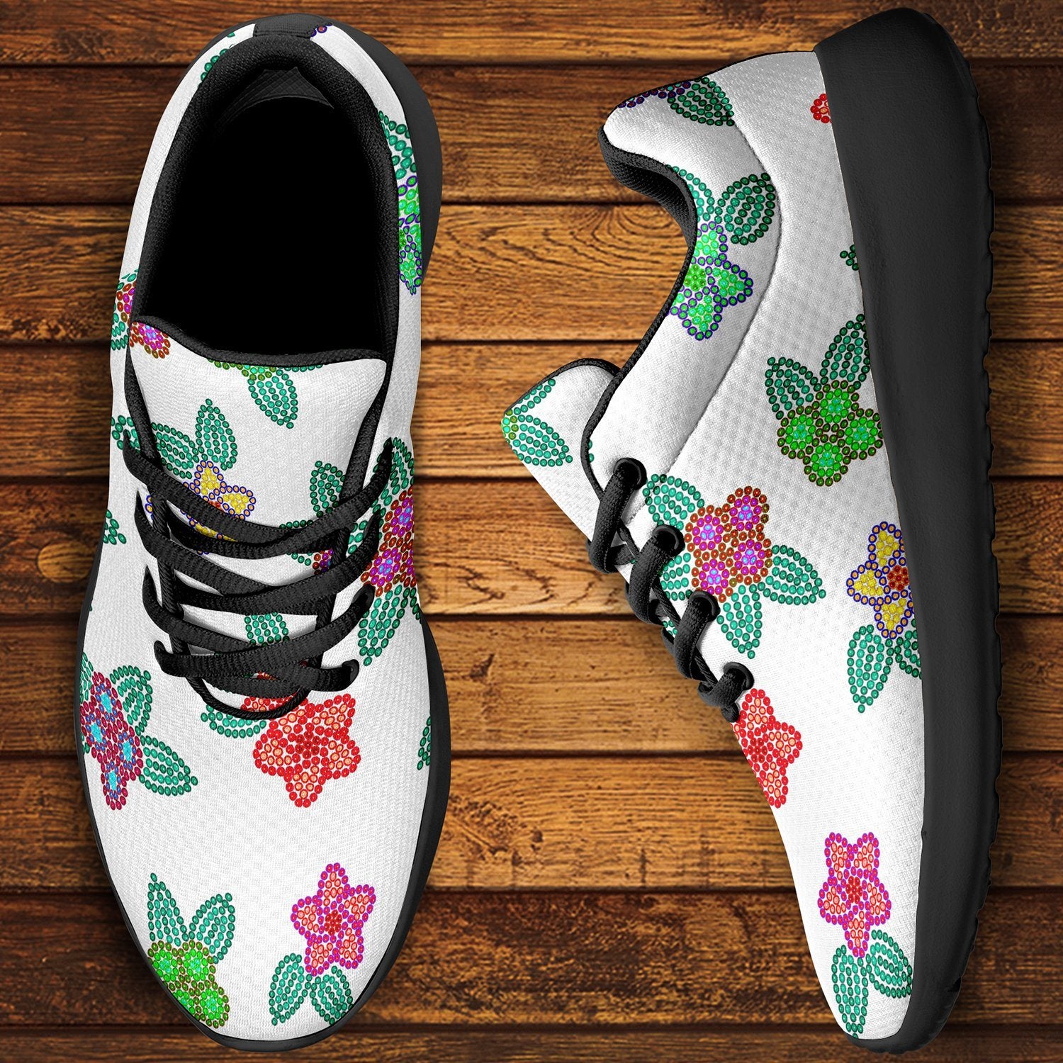 Berry Flowers White Ikkaayi Sport Sneakers ikkaayi Herman