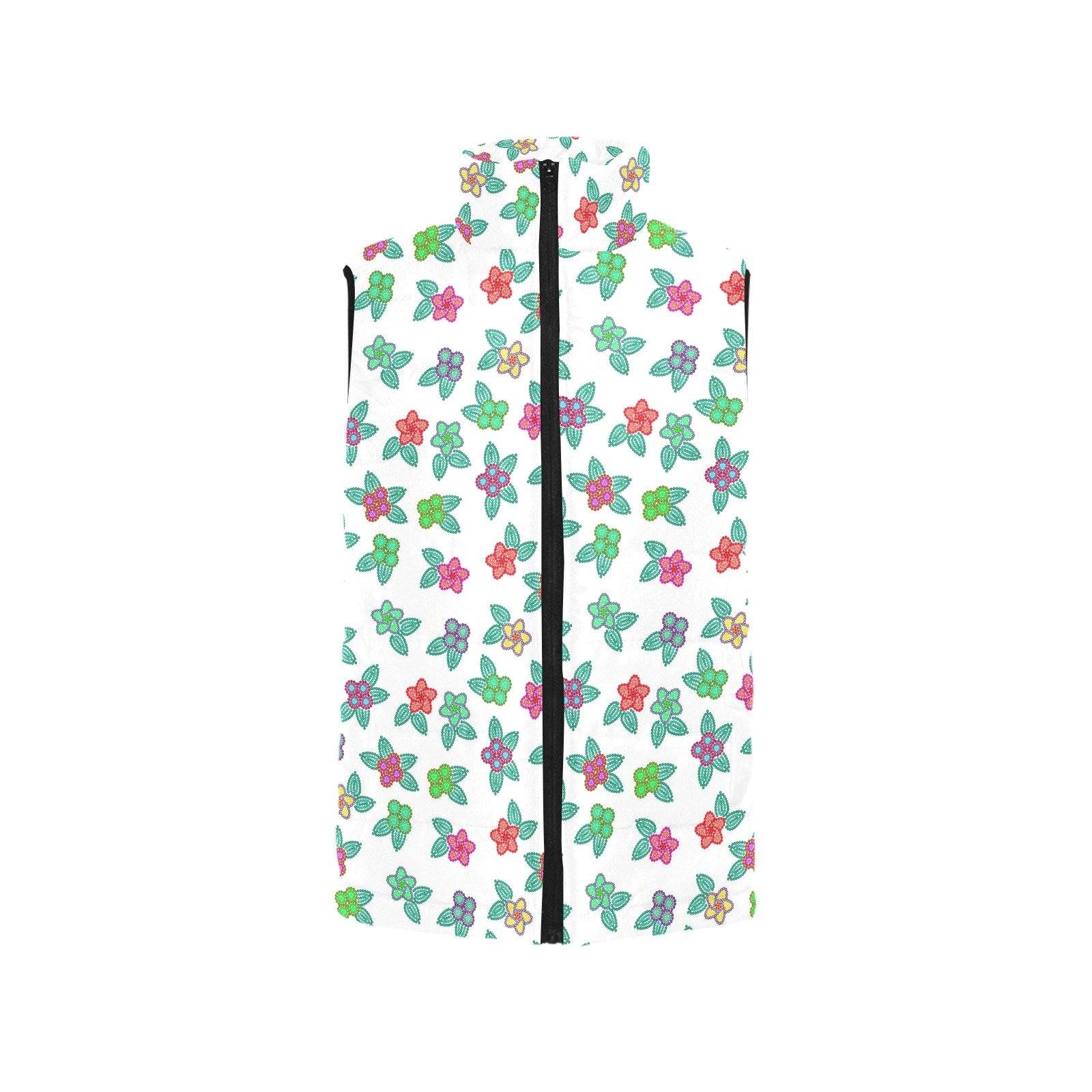 Berry Flowers White Men's Padded Vest Jacket (Model H44) Men's Padded Vest Jacket (H44) e-joyer