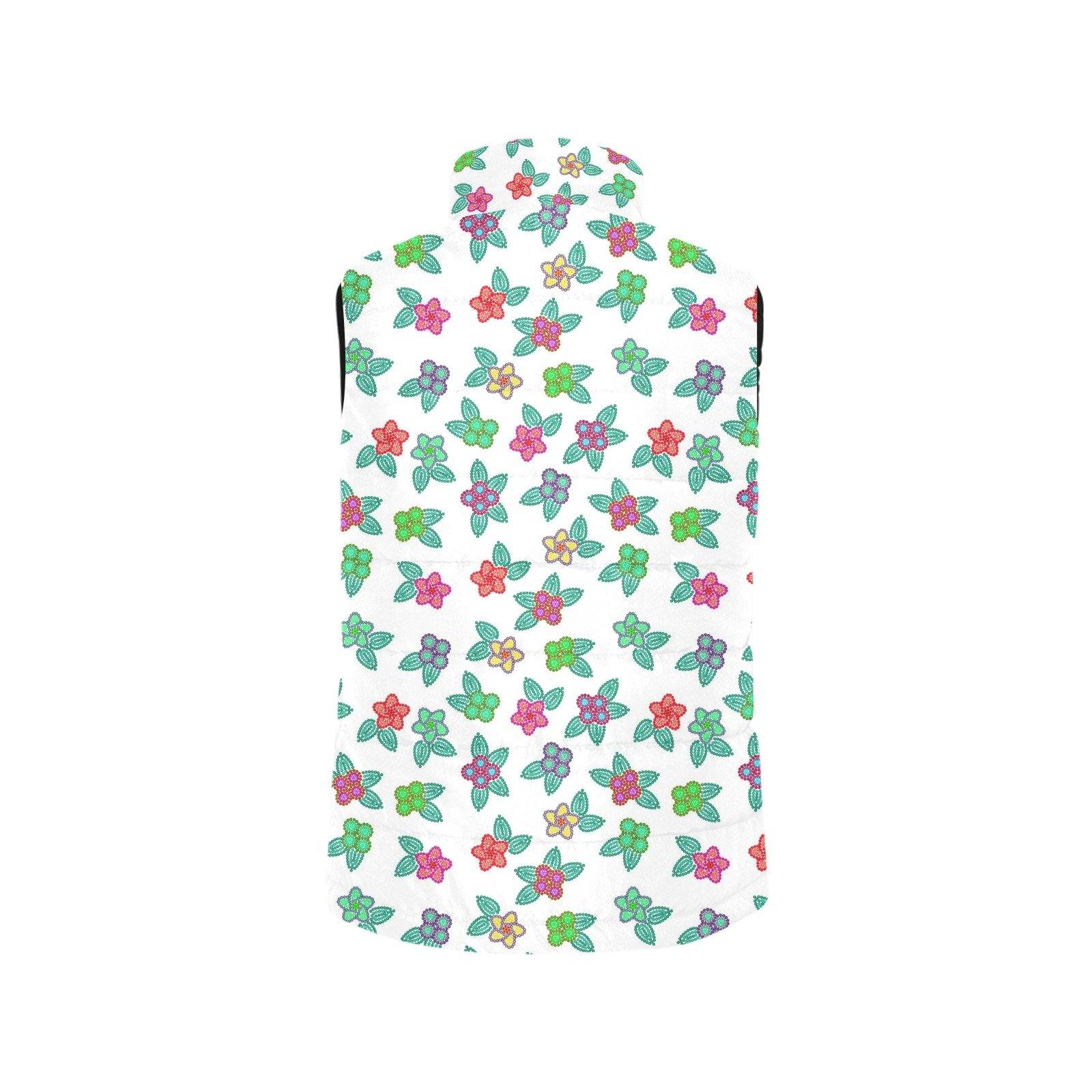 Berry Flowers White Men's Padded Vest Jacket (Model H44) Men's Padded Vest Jacket (H44) e-joyer