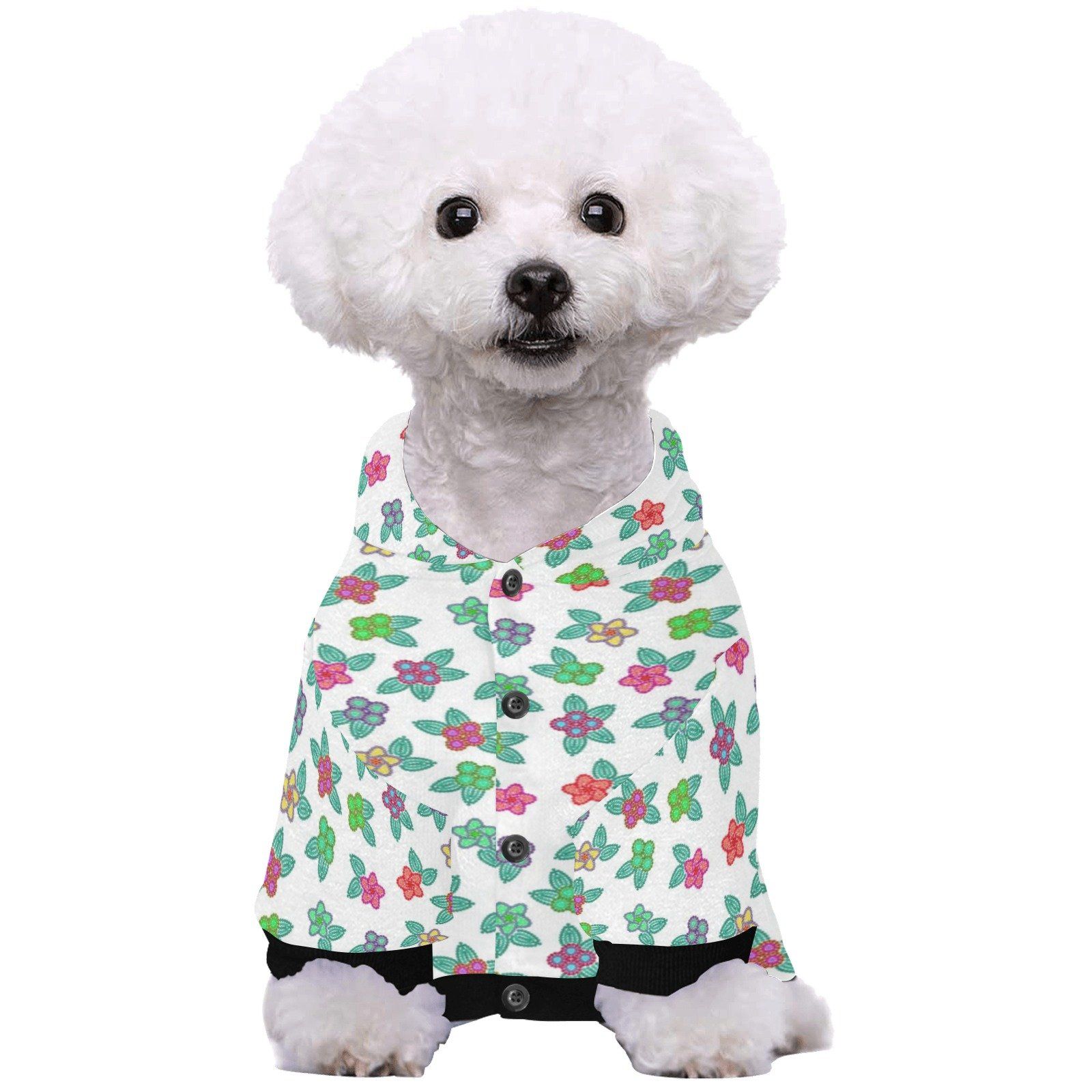 Berry Flowers White Pet Dog Hoodie Pet Dog Hoodie e-joyer