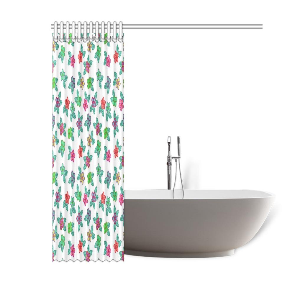 Berry Flowers White Shower Curtain 60"x72" Shower Curtain 60"x72" e-joyer