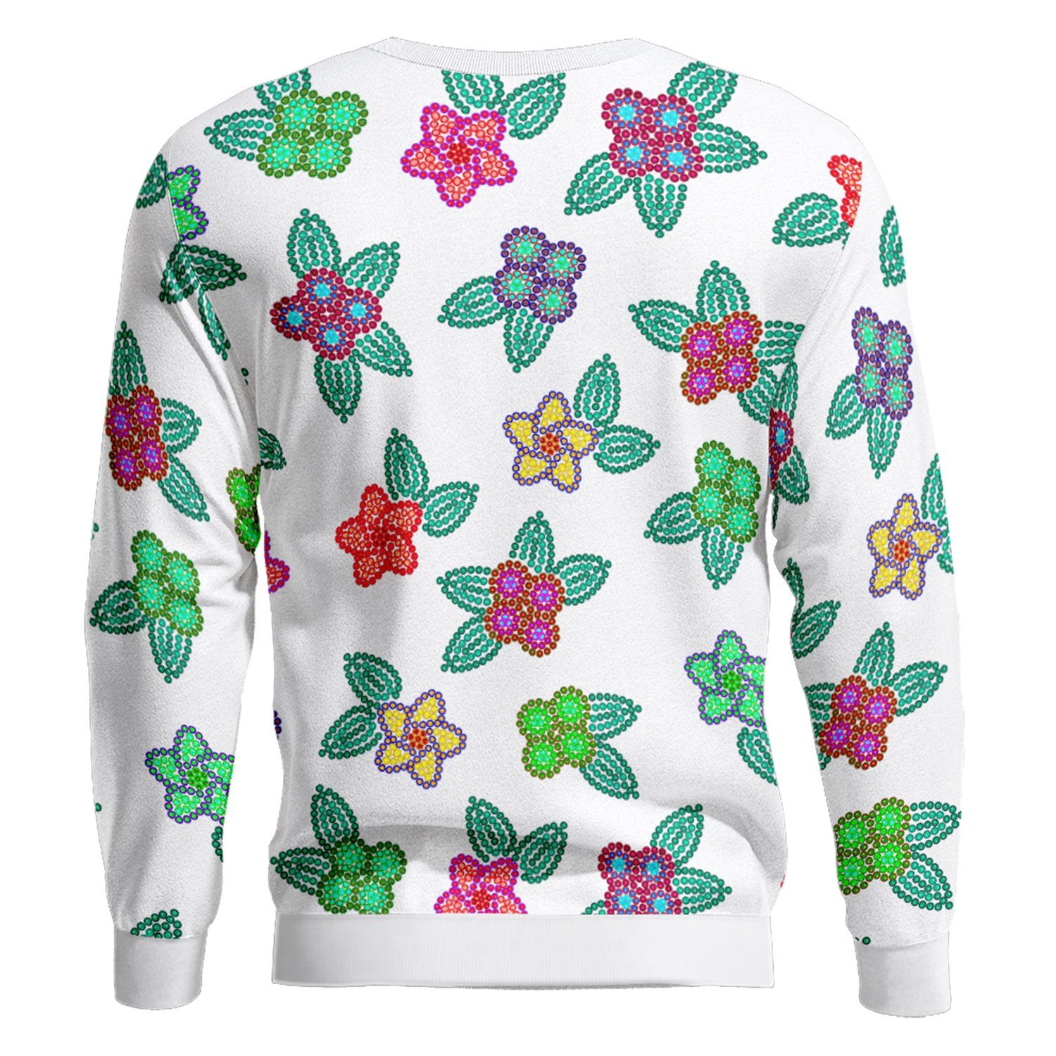 Berry Flowers White Unisex Crewneck Long Sleeve Top 49 Dzine
