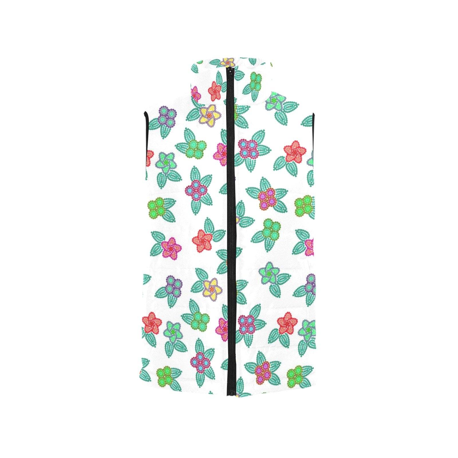 Berry Flowers White Women's Padded Vest Jacket (Model H44) Women's Padded Vest Jacket (H44) e-joyer