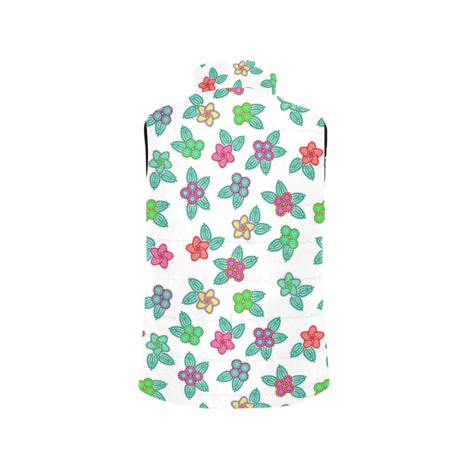Berry Flowers White Women's Padded Vest Jacket (Model H44) Women's Padded Vest Jacket (H44) e-joyer