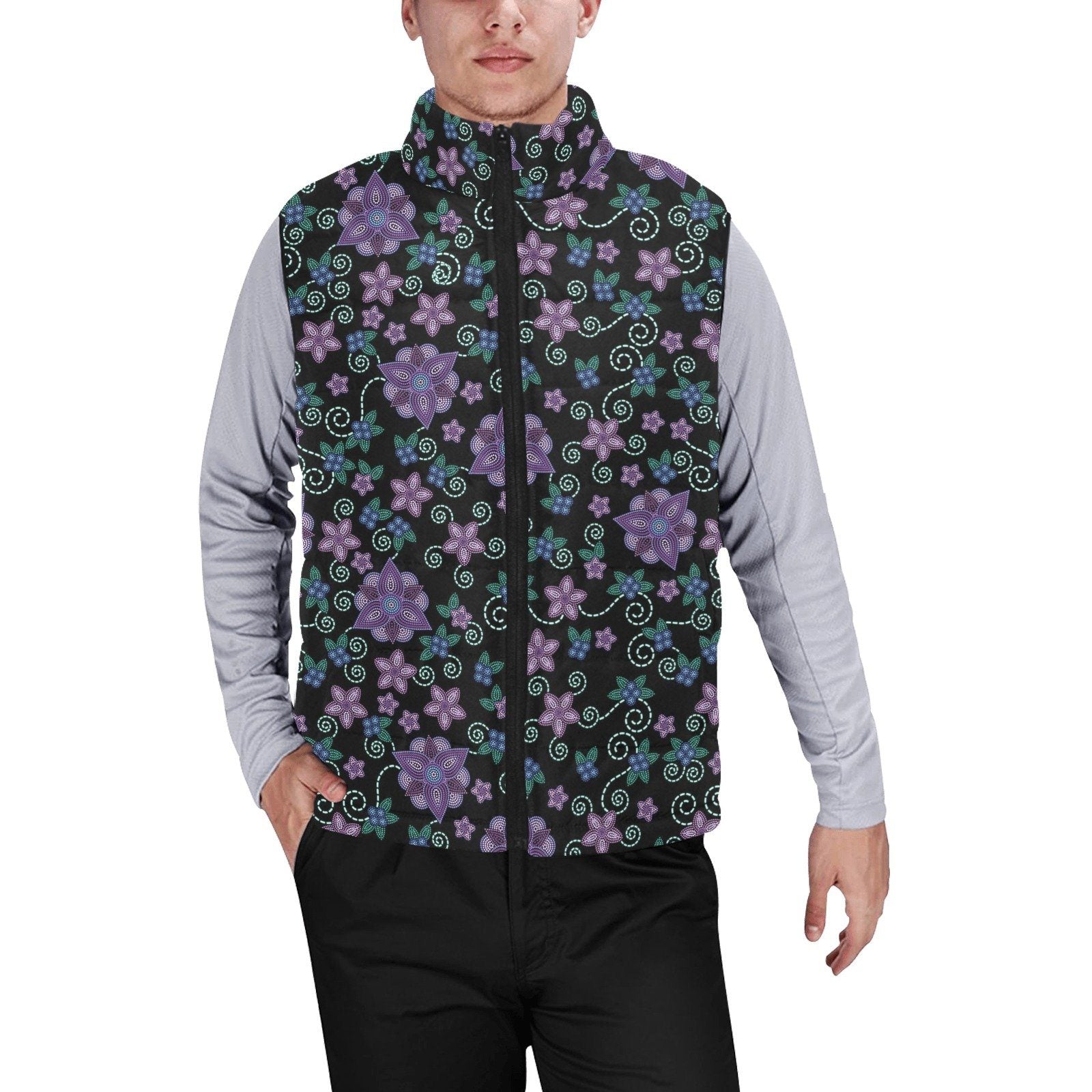 Berry Picking Men's Padded Vest Jacket (Model H44) Men's Padded Vest Jacket (H44) e-joyer