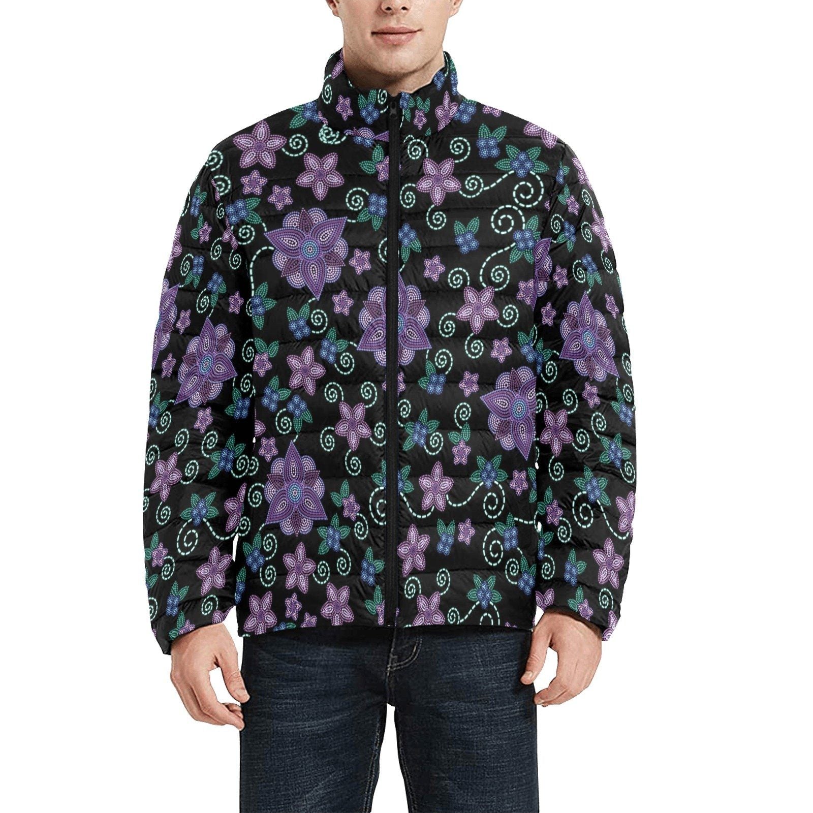 Berry Picking Men's Stand Collar Padded Jacket (Model H41) Men's Stand Collar Padded Jacket (H41) e-joyer