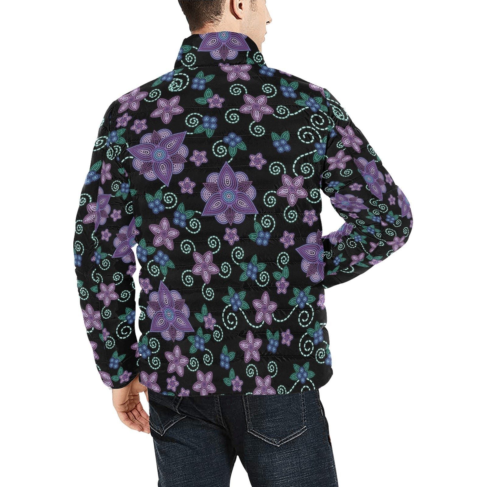 Berry Picking Men's Stand Collar Padded Jacket (Model H41) Men's Stand Collar Padded Jacket (H41) e-joyer