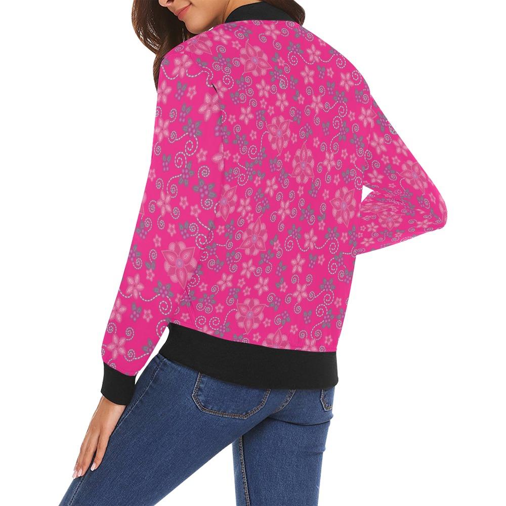 Berry Picking Pink All Over Print Bomber Jacket for Women (Model H19) All Over Print Bomber Jacket for Women (H19) e-joyer