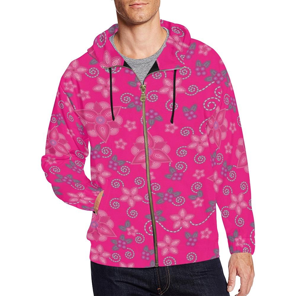 Berry Picking Pink All Over Print Full Zip Hoodie for Men (Model H14) All Over Print Full Zip Hoodie for Men (H14) e-joyer