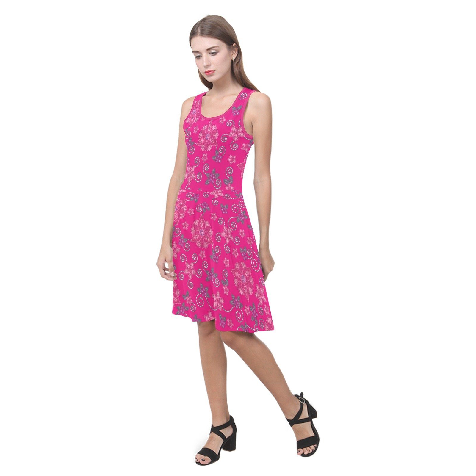 Berry Picking Pink Atalanta Sundress (Model D04) Atalanta Sundress (D04) e-joyer