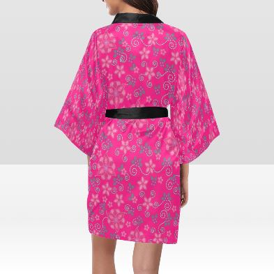 Berry Picking Pink Kimono Robe Artsadd