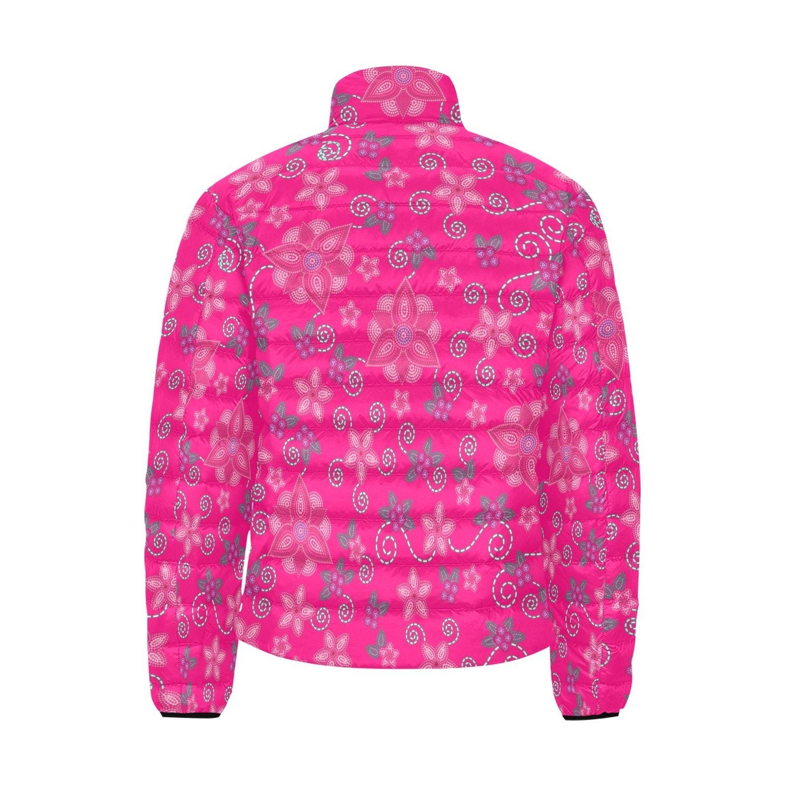 Berry Picking Pink Men's Stand Collar Padded Jacket (Model H41) Men's Stand Collar Padded Jacket (H41) e-joyer