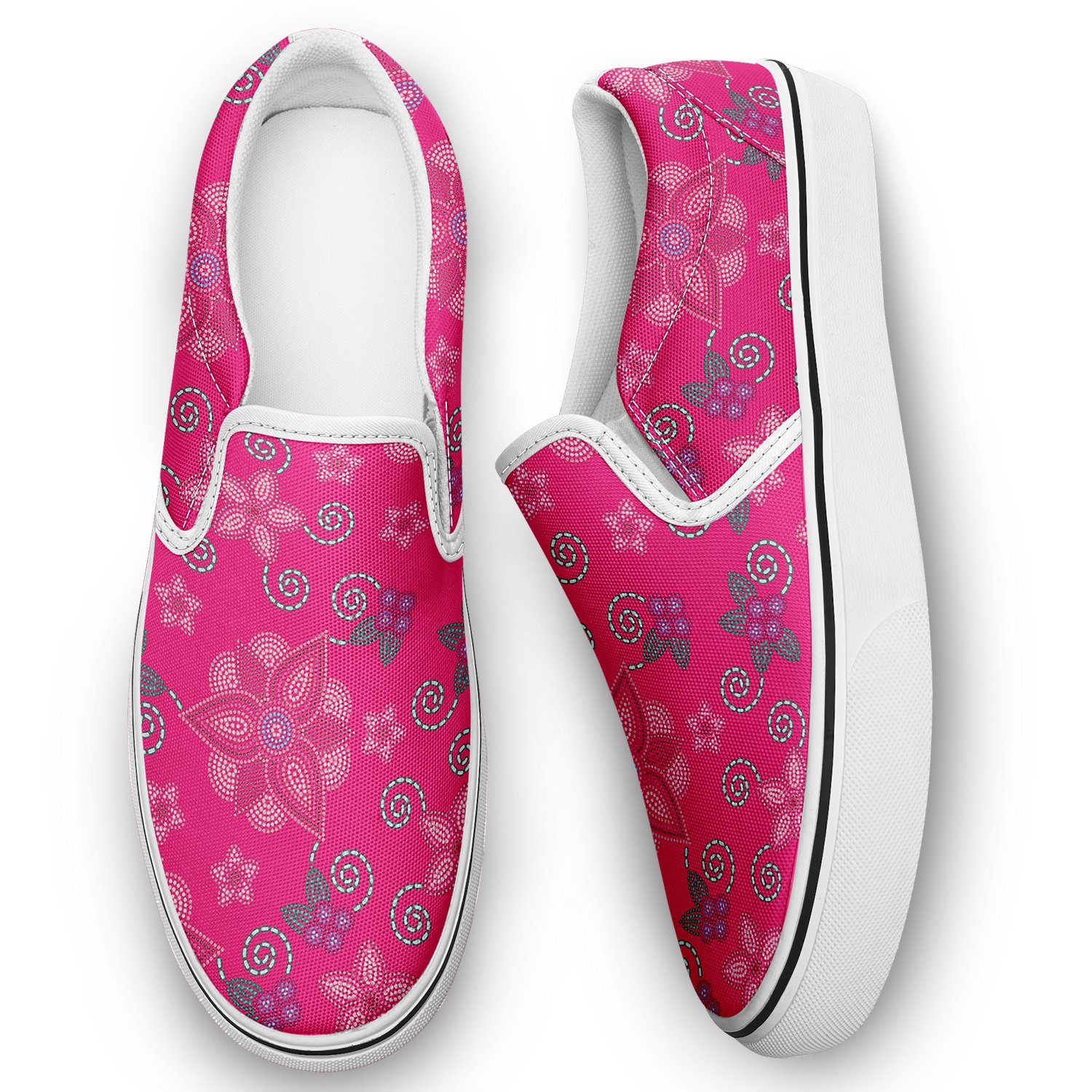 Berry Picking Pink Otoyimm Kid's Canvas Slip On Shoes otoyimm Herman